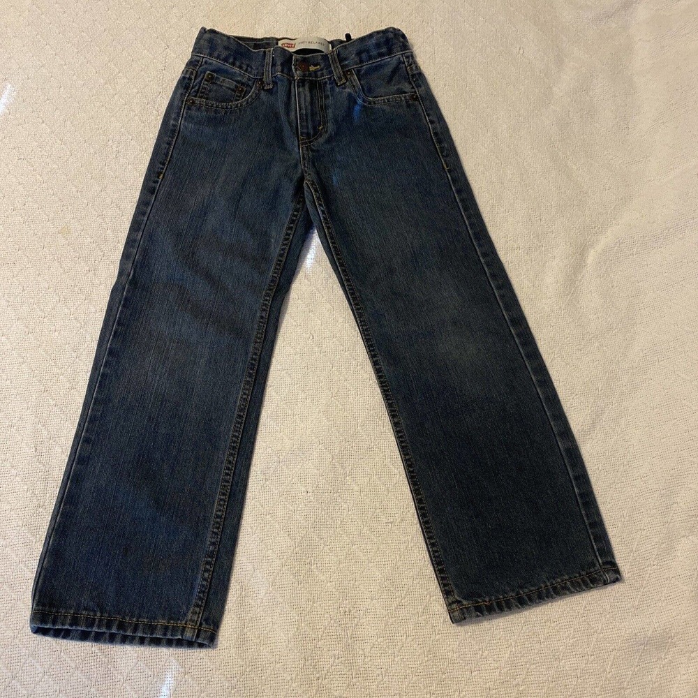 Levis Boys Size 8 Reg 550 24X22 Relaxed Fit Casual Blue Jeans 24 X 21 - Picture 1 of 16